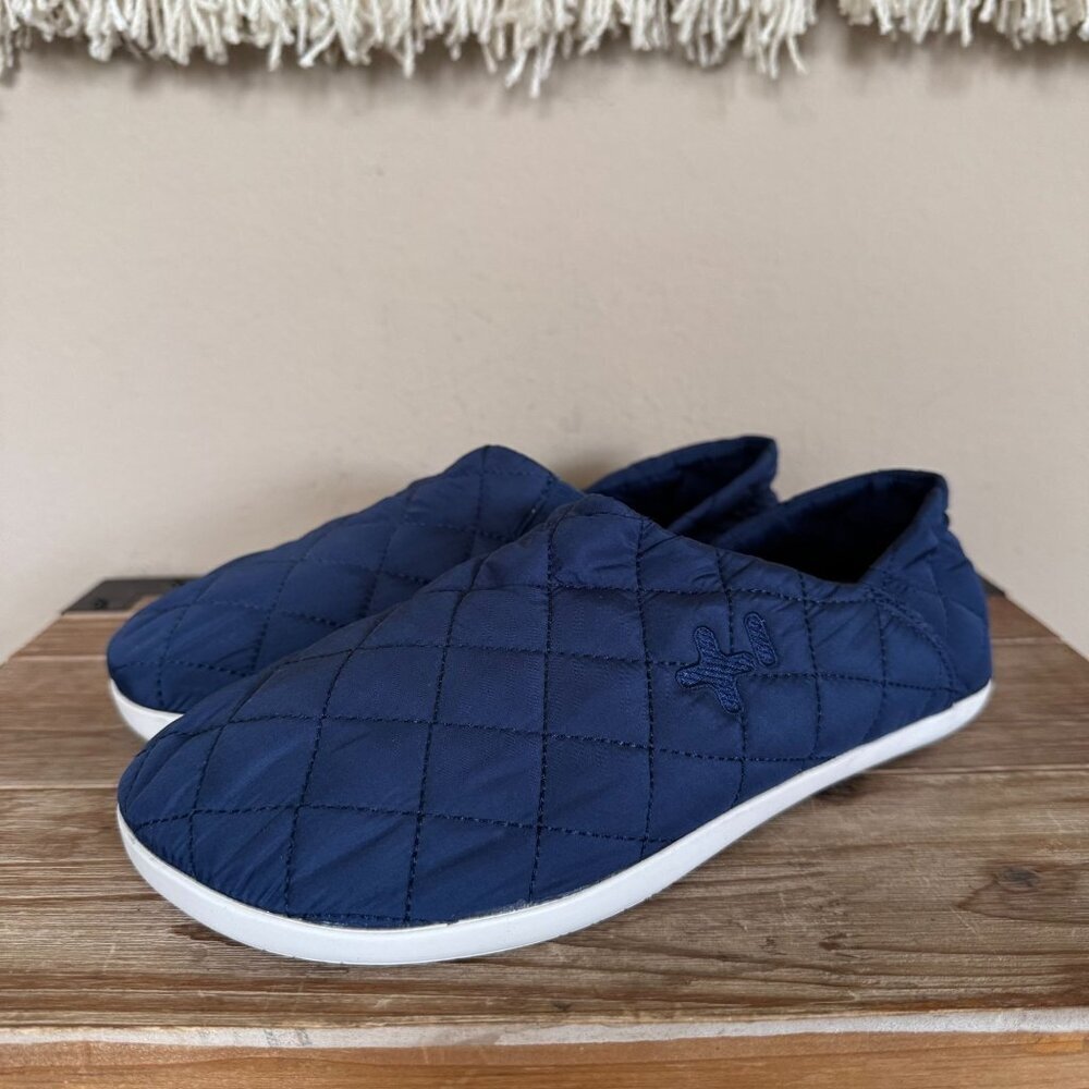 OTZ SHOES Ensign Blue Quilted Nylon Cork Insole Slip‎ On Shoe Size 8.5